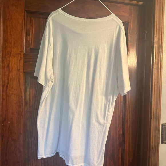 Asliyah White Graphic T-Shirt with Blue and Black Design - Picture 2 of 2